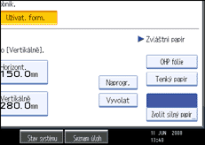 Ilustrace displeje ovl&aacute;dac&iacute;ho panelu