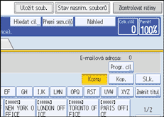 Obrázek displeje ovládacího panelu