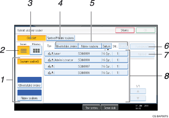 �&iacute;slovan&aacute; ilustrace obrazovky ovl&aacute;dac&iacute;ho panelu