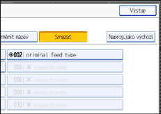 Obrázek obrazovky ovládacího panelu