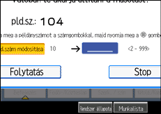 A kezelőpanel képernyőjének bemutatása