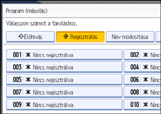 A kezelőpanel képernyőjének bemutatása
