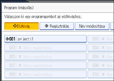 A kezelőpanel képernyőjének bemutatása