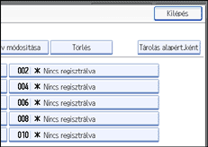 A kezelőpanel képernyőjének bemutatása