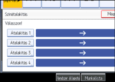A kezelőpanel képernyőjének bemutatása