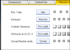 A kezelőpanel képernyőjének bemutatása