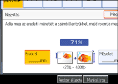 A kezelőpanel képernyőjének bemutatása