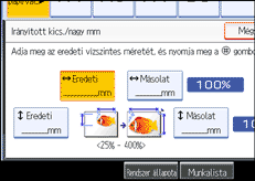 A kezelőpanel képernyőjének bemutatása