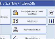 A kezelőpanel képernyőjének bemutatása