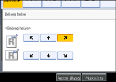 A kezelőpanel képernyőjének bemutatása