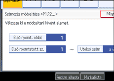 A kezelőpanel képernyőjének bemutatása