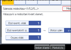 A kezelőpanel képernyőjének bemutatása