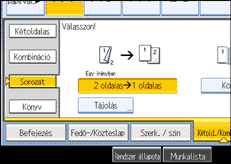 A kezelőpanel képernyőjének bemutatása