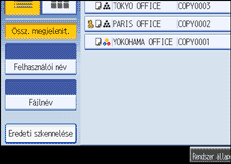 A kezelőpanel képernyőjének bemutatása
