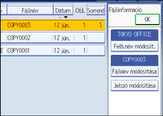 A kezelőpanel képernyőjének bemutatása