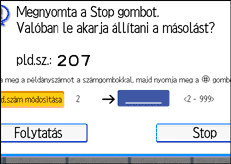 A kezelőpanel képernyőjének bemutatása