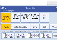 A kezelőpanel képernyőjének bemutatása