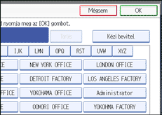 A kezelőpanel képernyőjének bemutatása