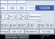 A kezelőpanel képernyőjének bemutatása