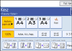 A kezelőpanel képernyőjének bemutatása
