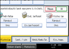 A kezelőpanel képernyőjének bemutatása