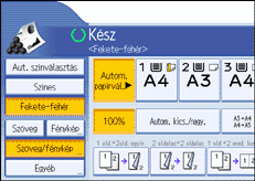 A kezelőpanel képernyőjének bemutatása