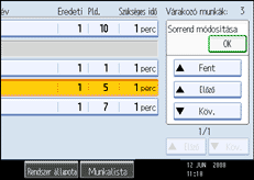 A kezelőpanel képernyőjének bemutatása