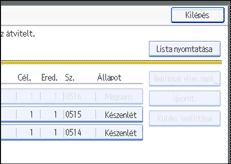 Vezérlőpanel képernyő - kép