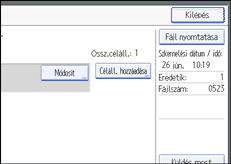 Vezérlőpanel képernyő - kép