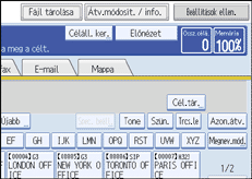 Vezérlőpanel képernyő - kép