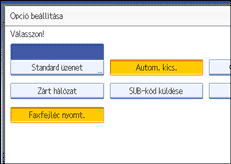 Vezérlőpanel képernyő - kép