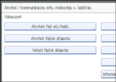 Vezérlőpanel képernyő - kép