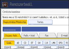 Vezérlőpanel képernyő - kép