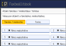 Vezérlőpanel képernyő - kép