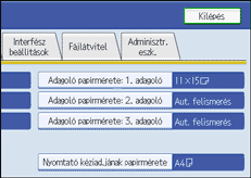 Ábra a kijelző kezelőpaneljéről