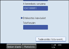 Ábra a kijelző kezelőpaneljéről