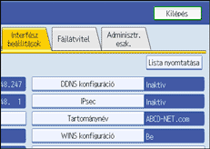 műveleti kezelőpanel képernyője, illusztráció