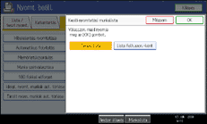 A kezelőpanel képernyőjének bemutatása