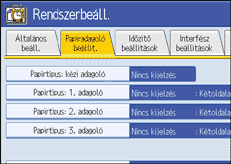 A kezelőpanel képernyőjének bemutatása