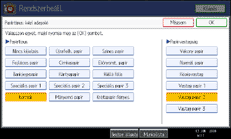 A kezelőpanel képernyőjének bemutatása