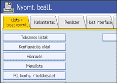 A kezelőpanel képernyőjének bemutatása