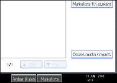 A kezelőpanel képernyőjének bemutatása