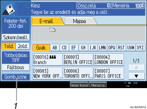 Példa a műveleti képernyőkijelzésre számozott segítséggel