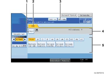 Példa a műveleti képernyőkijelzésre számozott segítséggel