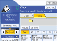 Példa a műveleti képernyőkijelzésre
