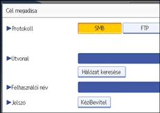 Kezelőpanel képernyője