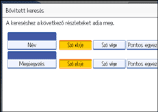Példa a műveleti képernyőkijelzésre
