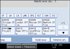 Példa a műveleti képernyőkijelzésre