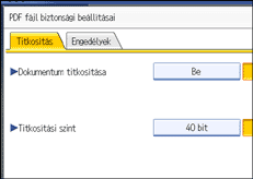 Kezelőpanel képernyője