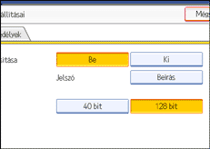 Kezelőpanel képernyője